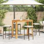 Set Bar Giardino 5pz Marrone Legno Massello Acacia e Polyrattan