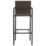 Set Bar Giardino 5pz Marrone Legno Massello Acacia e Polyrattan