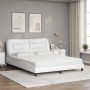 Letto con Materasso Bianco 160x200 cm in Similpelle