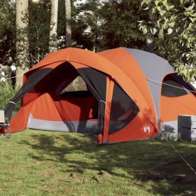 Tenda Familiare Cabina 6 Persone Grigia Arancione Impermeabile