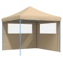 Tendone per Feste Pieghevole Pop-Up con 2 Pareti Beige