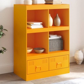 Credenza Giallo Senape 67x39x95 cm in Acciaio