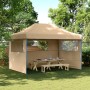 Tendone per Feste Pieghevole Pop-Up con 3 Pareti Beige