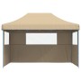 Tendone per Feste Pieghevole Pop-Up con 3 Pareti Beige