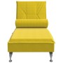 Chaise Longue Massaggi con Cuscino a Rullo Giallo in Velluto