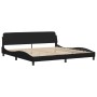 Letto con Materasso Nero 200x200 cm in Similpelle