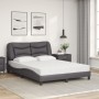 Letto con Materasso Grigio 120x200 cm in Similpelle