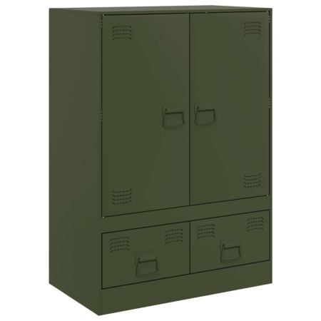 Credenza Verde Oliva 67x39x95 cm in Acciaio