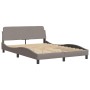 Letto con Materasso Tortora 140x190 cm in Tessuto