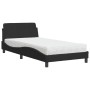 Letto con Materasso Nero 100x200 cm in Velluto