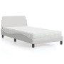 Letto con Materasso Bianco 100x200 cm in Similpelle