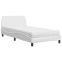 Letto con Materasso Bianco 100x200 cm in Similpelle