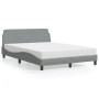 Letto con Materasso Grigio Chiaro 120x200cm Tessuto