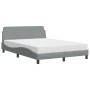 Letto con Materasso Grigio Chiaro 120x200cm Tessuto