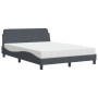 Letto con Materasso Grigio Scuro 120x200 cm in Velluto