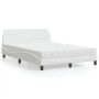 Letto con Materasso Bianco 140x190 cm in Similpelle