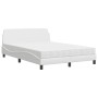 Letto con Materasso Bianco 140x190 cm in Similpelle