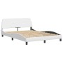 Letto con Materasso Bianco 140x190 cm in Similpelle