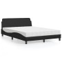 Letto con Materasso Nero 140x200 cm in Similpelle