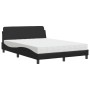 Letto con Materasso Nero 140x200 cm in Similpelle