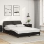 Letto con Materasso Nero 140x200 cm in Similpelle