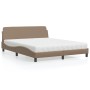 Letto con Materasso Cappuccino 160x200cm Similpelle