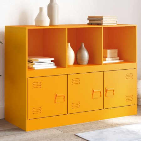 Credenza Giallo Senape 99x39x73 cm in Acciaio