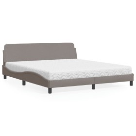 Letto con Materasso Tortora 180x200 cm in Tessuto