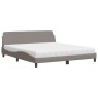 Letto con Materasso Tortora 180x200 cm in Tessuto