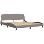 Letto con Materasso Tortora 180x200 cm in Tessuto