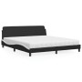 Letto con Materasso Nero e Bianco 180x200 cm in Similpelle