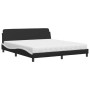 Letto con Materasso Nero e Bianco 180x200 cm in Similpelle