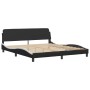 Letto con Materasso Nero e Bianco 180x200 cm in Similpelle