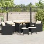 Set Divano da Giardino 6 pz con Cuscini Nero in Polyrattan