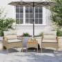 Set Divano da Giardino 3 pz con Cuscini Beige in Polyrattan