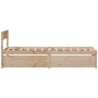 Giroletto con Cassetti 90x190 cm in Legno Massello di Pino