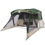 Tenda da Campeggio con Portico per 4 Persone Verde Impermeabile