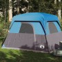 Tenda da Campeggio a Cabina per 4 Persone Blu Impermeabile