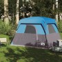 Tenda da Campeggio a Cabina per 4 Persone Blu Impermeabile