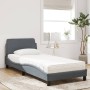 Letto con Materasso Grigio Scuro 90x200 cm in Velluto