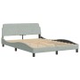 Letto con Materasso Grigio Chiaro 140x190 cm in Velluto