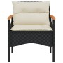 Set Divani da Giardino 3 pz con Cuscini in Polyrattan Nero