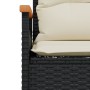 Set Divani da Giardino 3 pz con Cuscini in Polyrattan Nero