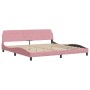 Letto con Materasso Rosa 200x200 cm in Velluto