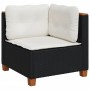 Set Divani da Giardino 9 pz con Cuscini Nero in Polyrattan