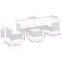 Set Divani da Giardino con Cuscini 7pz Nero Polyrattan