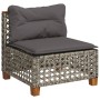 Set Divani da Giardino 11 pz con Cuscini in Polyrattan Grigio