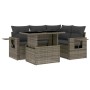 Set Divano da Giardino 5 pz con Cuscini Grigio in Polyrattan