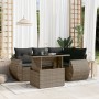 Set Divano da Giardino 5 pz con Cuscini Grigio in Polyrattan