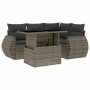 Set Divano da Giardino 5 pz con Cuscini Grigio in Polyrattan